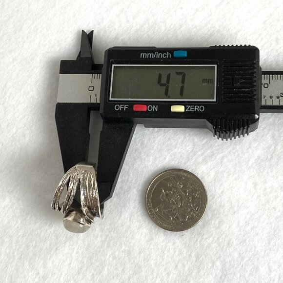 Sterling Silver 925 YS India Modernist Moonstone Wide Band Ring Sz 7.5-7.75 - Picture 15 of 16